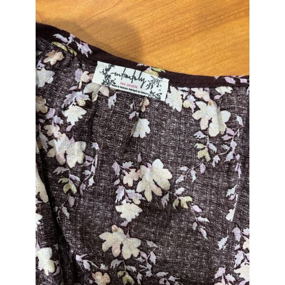 - Free People Take It Away Floral Lace Bodysuit Size S NWOT Chocolate Merlot - Picture 6 of 6